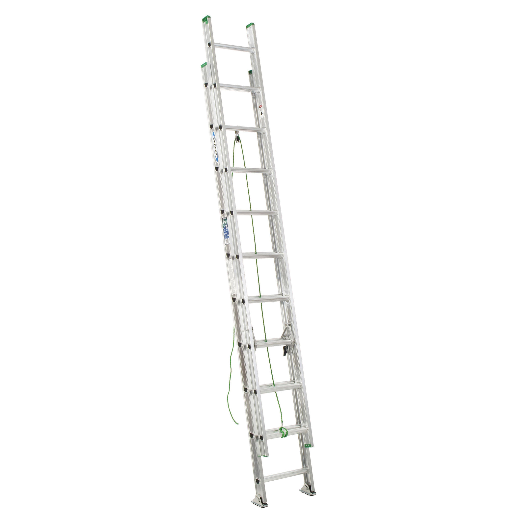 WERNER D1220-2 20 ft. Extension Ladder, 19 ft. Reach, 225 lb, Aluminum