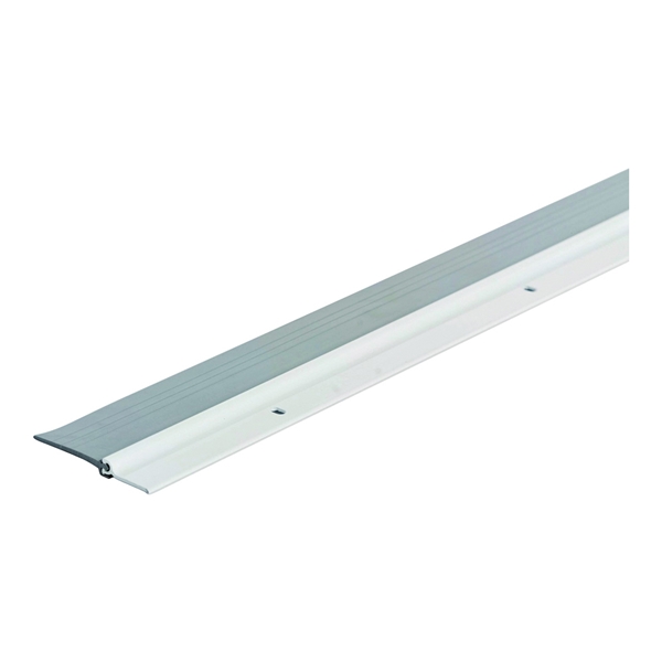 69644 Double Fin Door Sweep, 36 in L, 1/4 in W, 2-1/8 in H, Aluminum Flange, Vinyl Insert, White