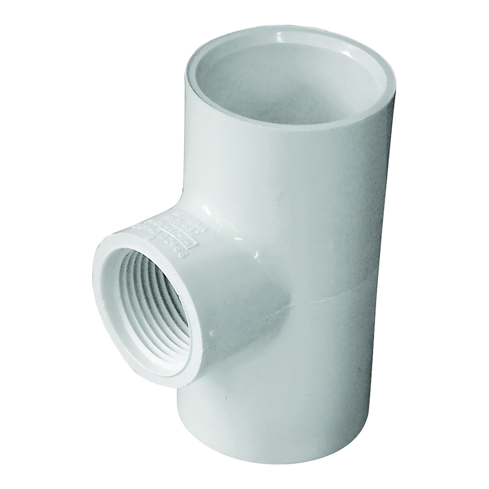 300 Series 31487 Pipe Reducing Tee, 1 x 3/4 in, Slip x Slip-Joint x FIP, PVC, White, SCH 40 Schedule