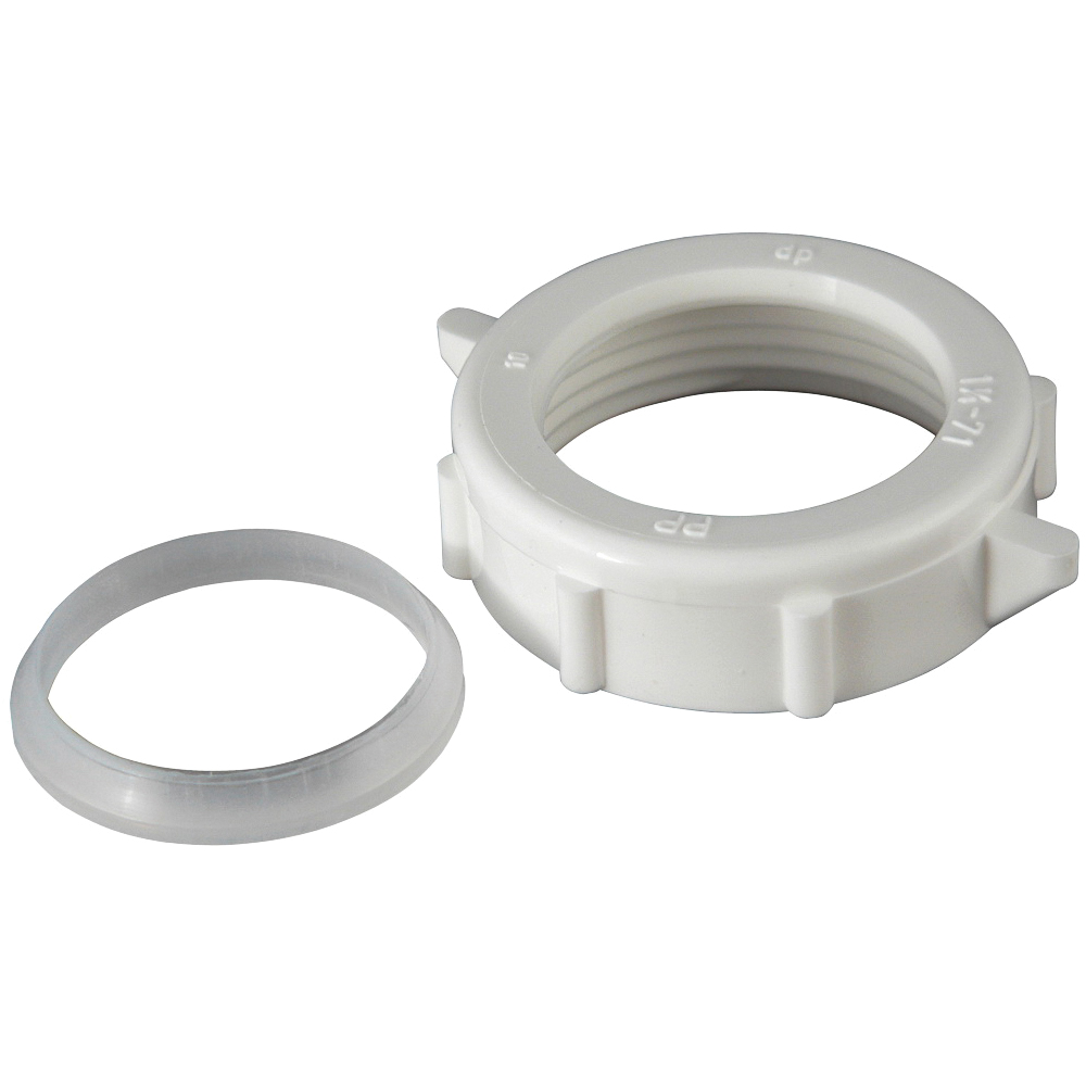 PP956 Slip-Joint Nut, PVC, White