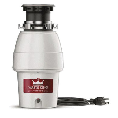 L-2600 Garbage Disposer, 1/2 hp Motor, 115 V, Steel, White