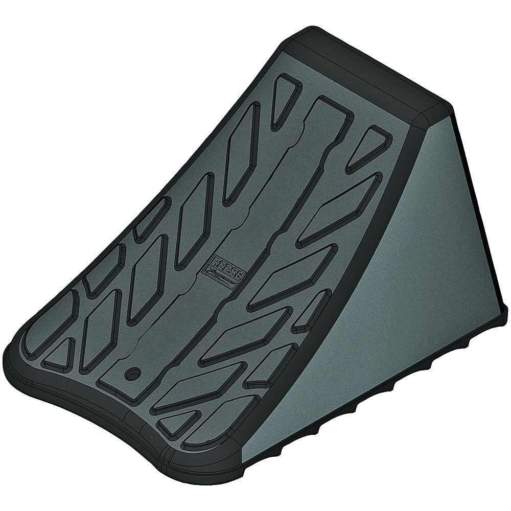 7000100 Tire Chock, 6 in L, 8-1/4 in W, 5-3/4 in H, Plastic, Black