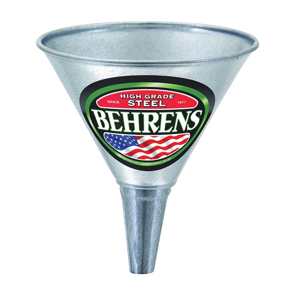 GF51 Funnel with Screen, 1 qt Capacity, Galvanized Steel, 7 in H