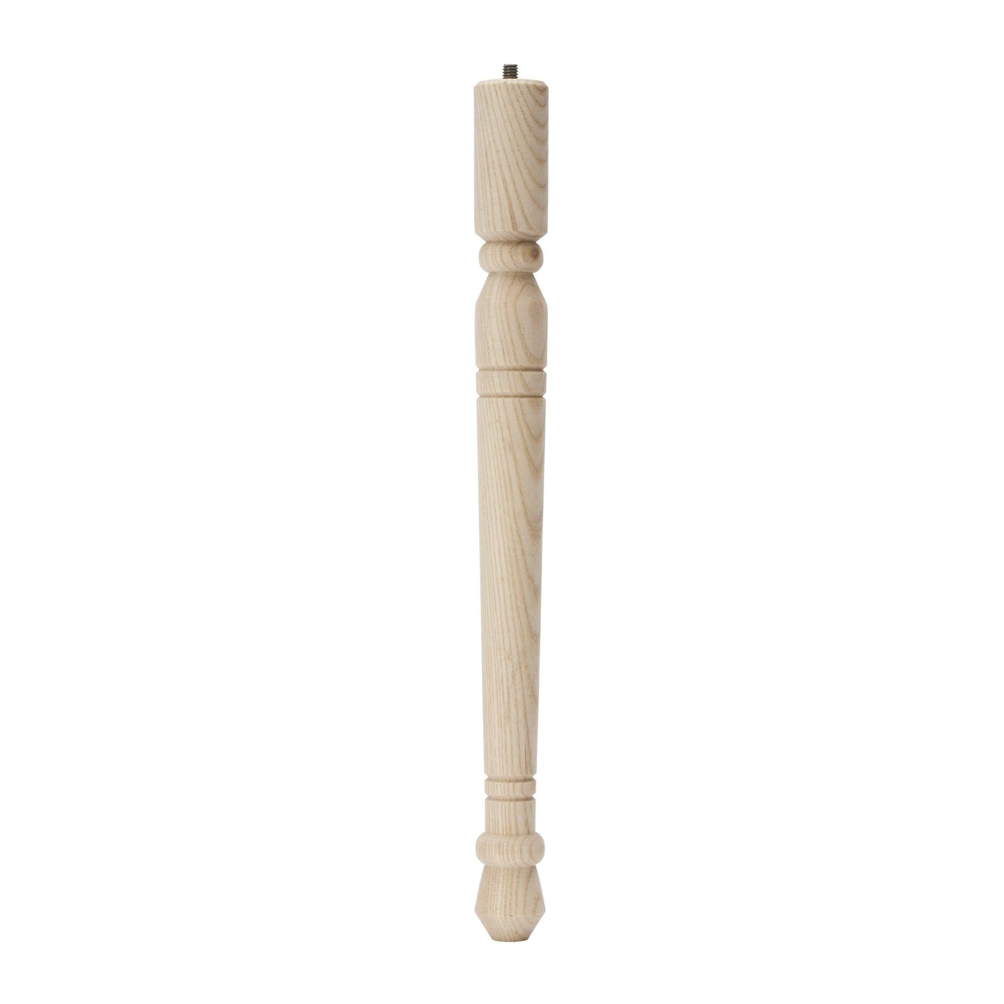 Early American Series 2566 Table Leg, 15-3/4 in H, 1-3/8 in W, 1-3/8 in L, Hardwood, Sanded/Smooth