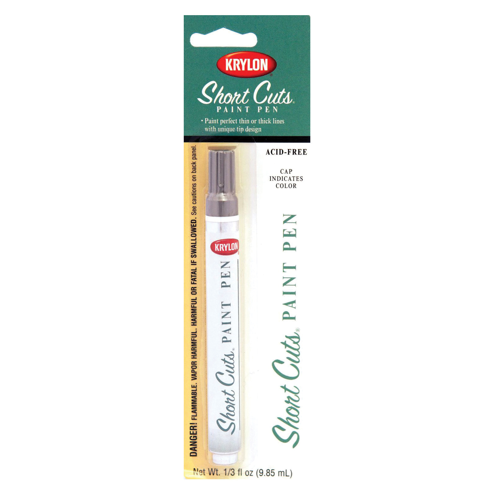 Short Cuts KSCP902 Paint Pen, Chisel Tip, Silver
