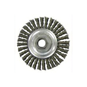 Weiler 36018 Wire Wheel Brush, 4 in Dia, Steel Bristle, 5/8-11 Arbor/Shank