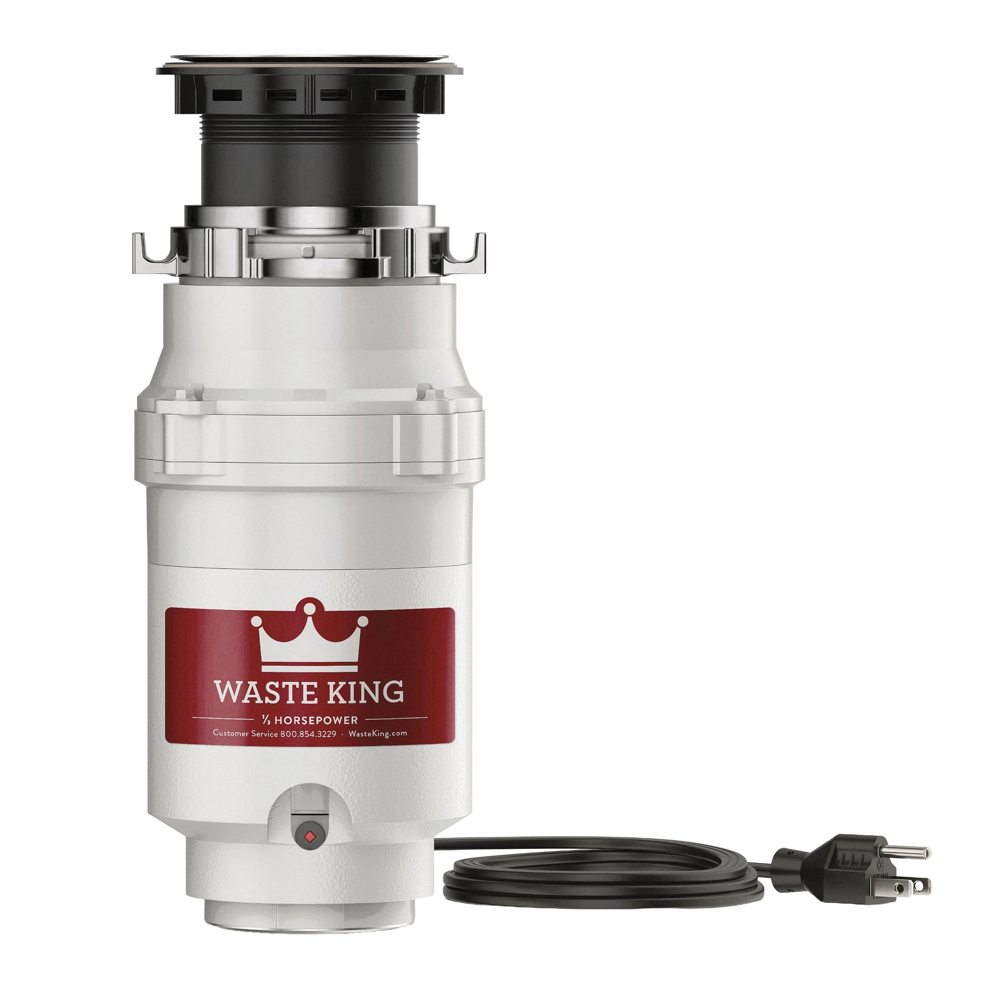 Legend Series L-111 Garbage Disposer, 1/3 hp Motor, 115 V, Steel, White