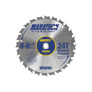 14050ZR Table Saw Blade, Wood, 8-1/4 in Dia, 5/8 in Arbor, 24-Teeth, Carbide Cutting Edge