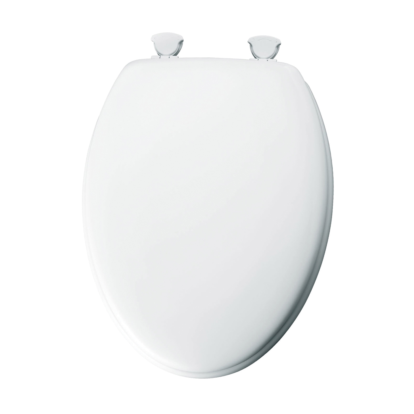 144EC-000 Toilet Seat, Elongated, Molded Wood, White, Twist Hinge