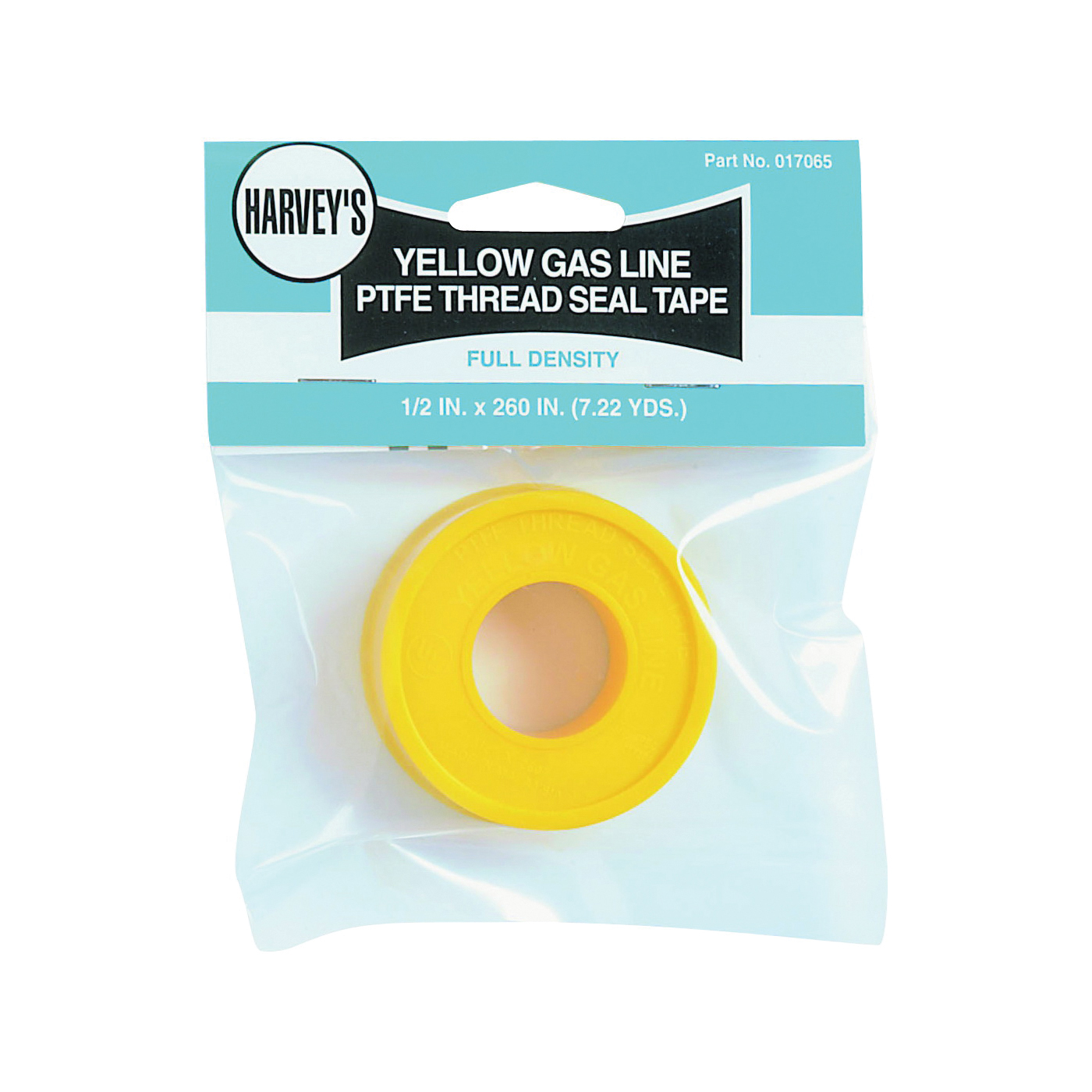 17065 Thread Seal Tape, 260 in L, 1/2 in W, PTFE, Yellow