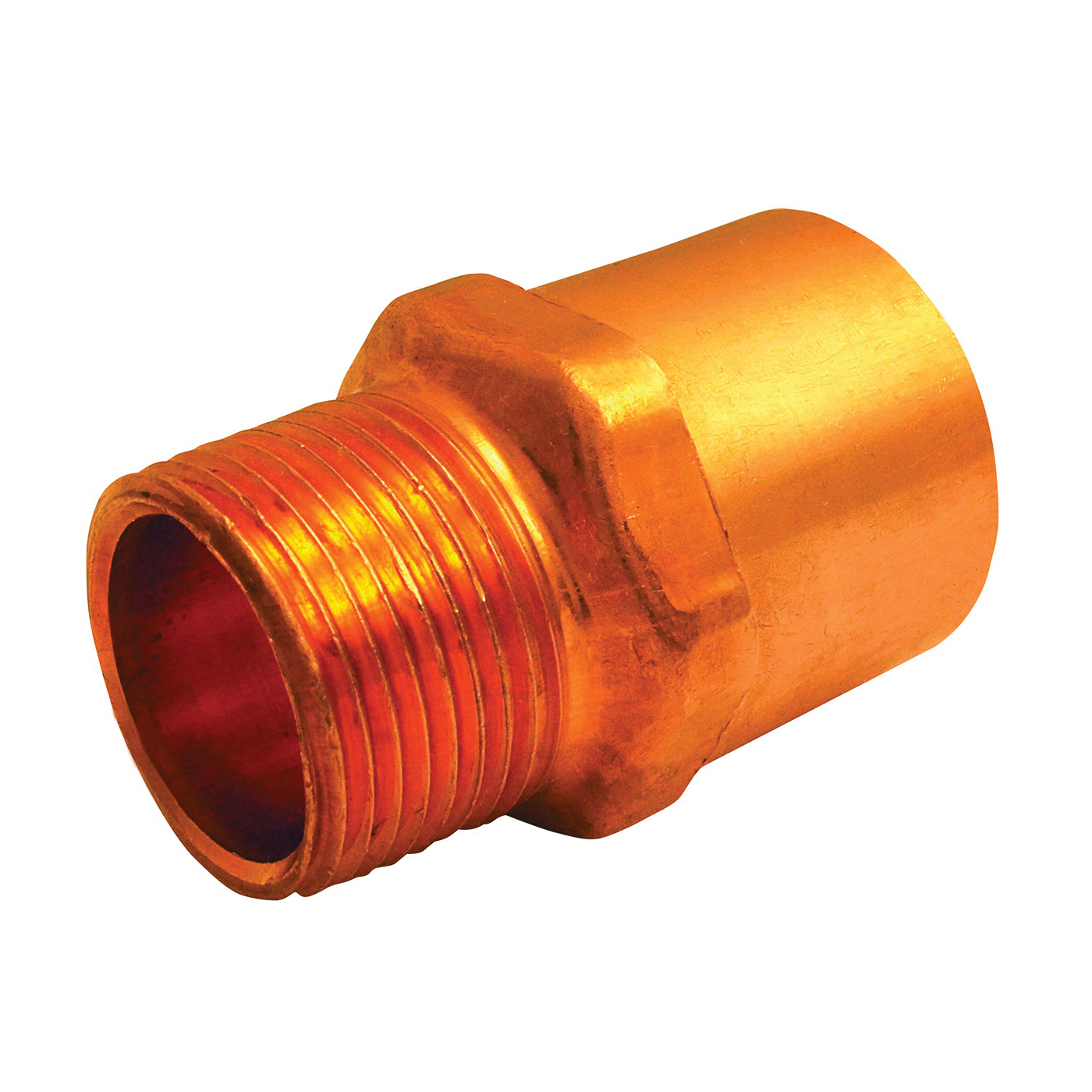 104R Series 30304 Reducing Pipe Adapter, 3/8 x 1/2 in, Sweat x MNPT, Copper