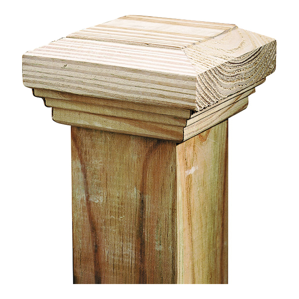 106086 Post Cap, 4 in L, 4 in W, Wood