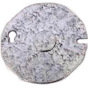 3RBCK Cover Plate, 3-1/2 in Dia, 3-1/2 in W, Round, Steel, Gray, Galvanized