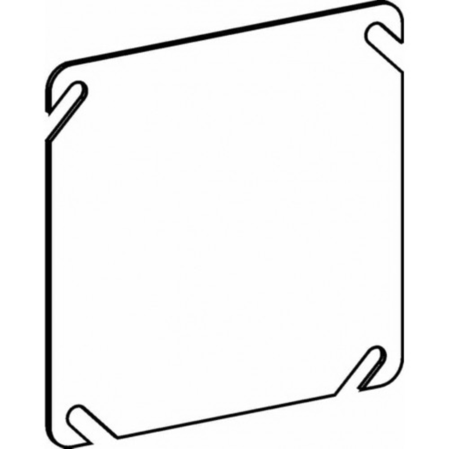 Orbit 4BC Flat Blank Cover, 4 in L, 4 in W, Square, Sheet Steel, Gray, Galvanized