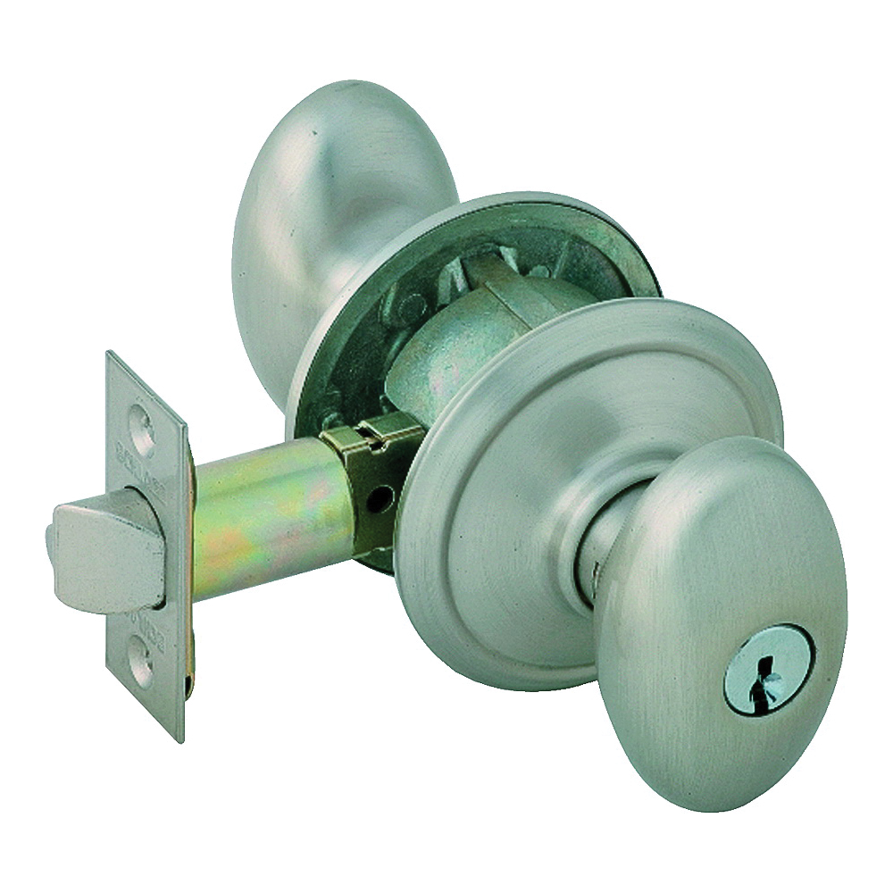 Siena Series F51A V SIE619 Entry Knob, Knob Handle, Satin Nickel, Metal, C Keyway, Residential, 2 Grade