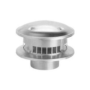 104800 Bird Proof Round Top, 4 inch Connection, Aluminum/Steel, Galvanized