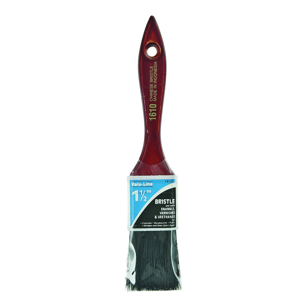 1610-1.5 Paint Brush, 1-1/2 in W, Varnish, Wall Brush, 2 in L Bristle, China Bristle, Varnish Handle