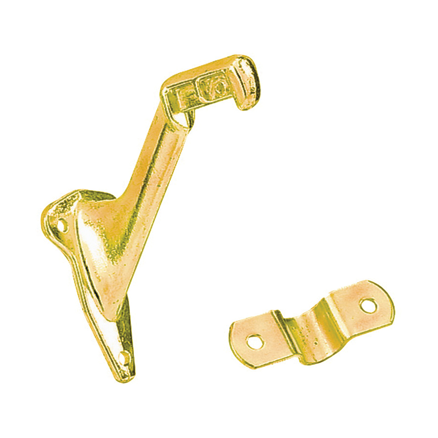 N830-131 Handrail Bracket, Zinc, Polished Brass