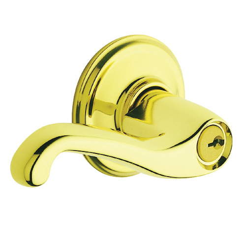 F Series F170FLA605RH Right Hand Dummy Lever, Mechanical Lock, Bright Brass, Metal, Residential, Right Hand