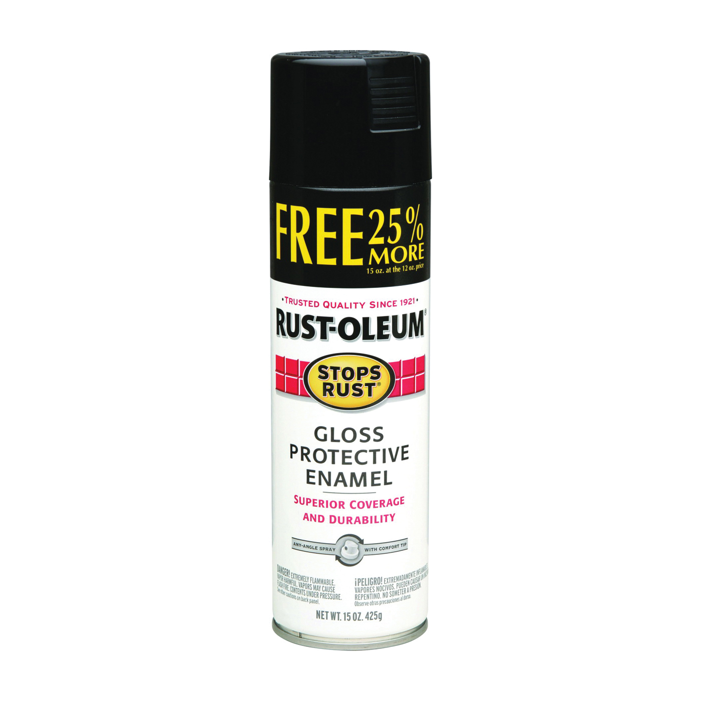 254146 Rust Preventative Spray Paint, Gloss, Black, 15 oz, Can