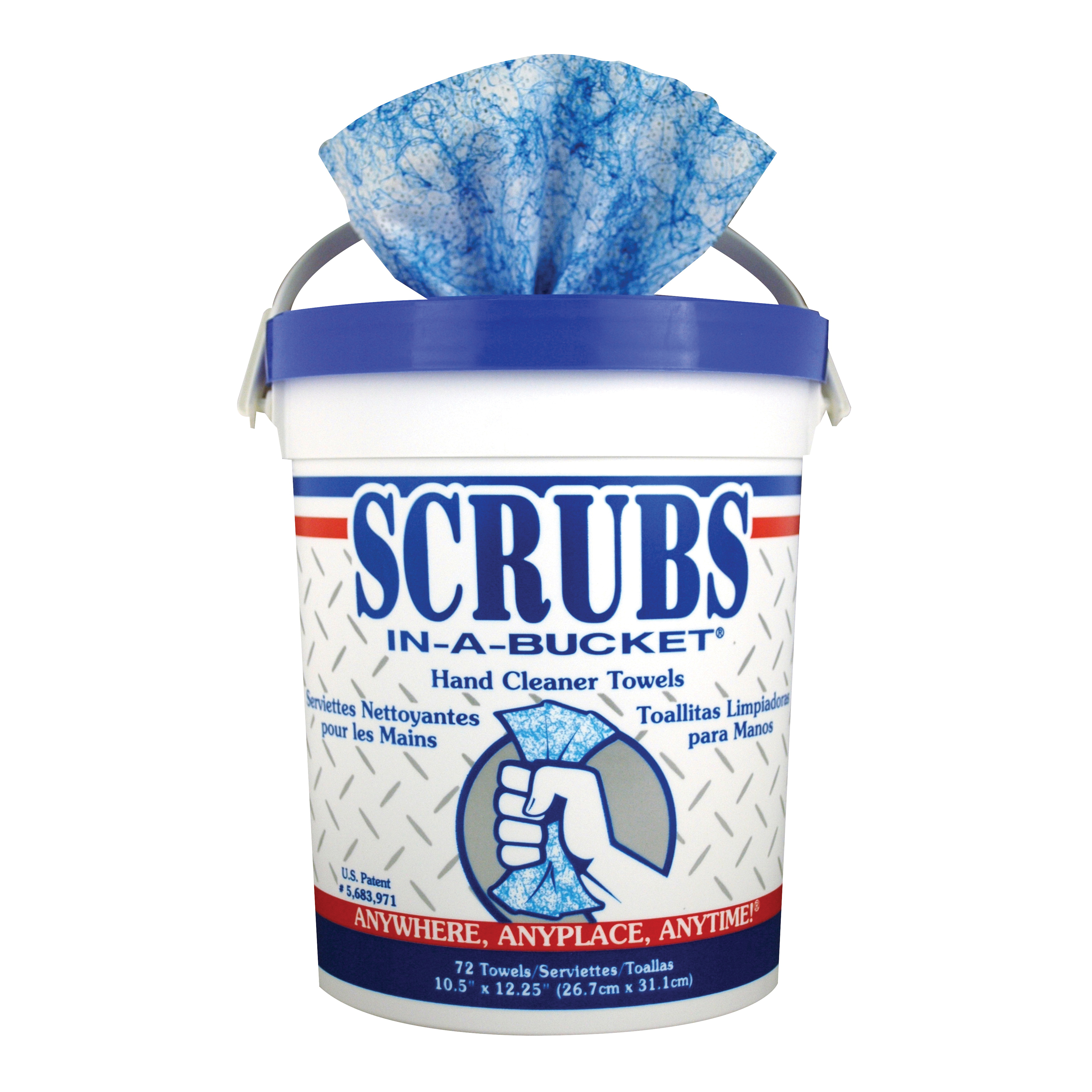 42272 Hand Cleaning Towel, 12 in L, Blue/White