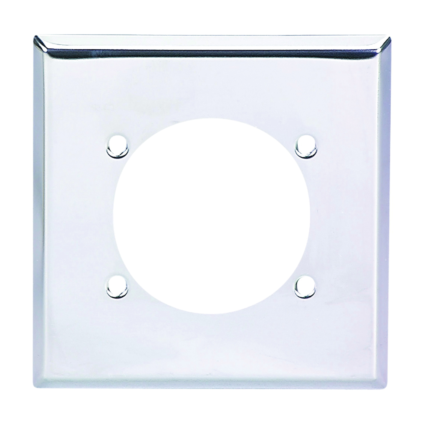Wiring Devices 69-BOX Single Receptacle Wallplate, 4-1/2 in L, 4-9/16 in W, 2-Gang, Chrome, Silver
