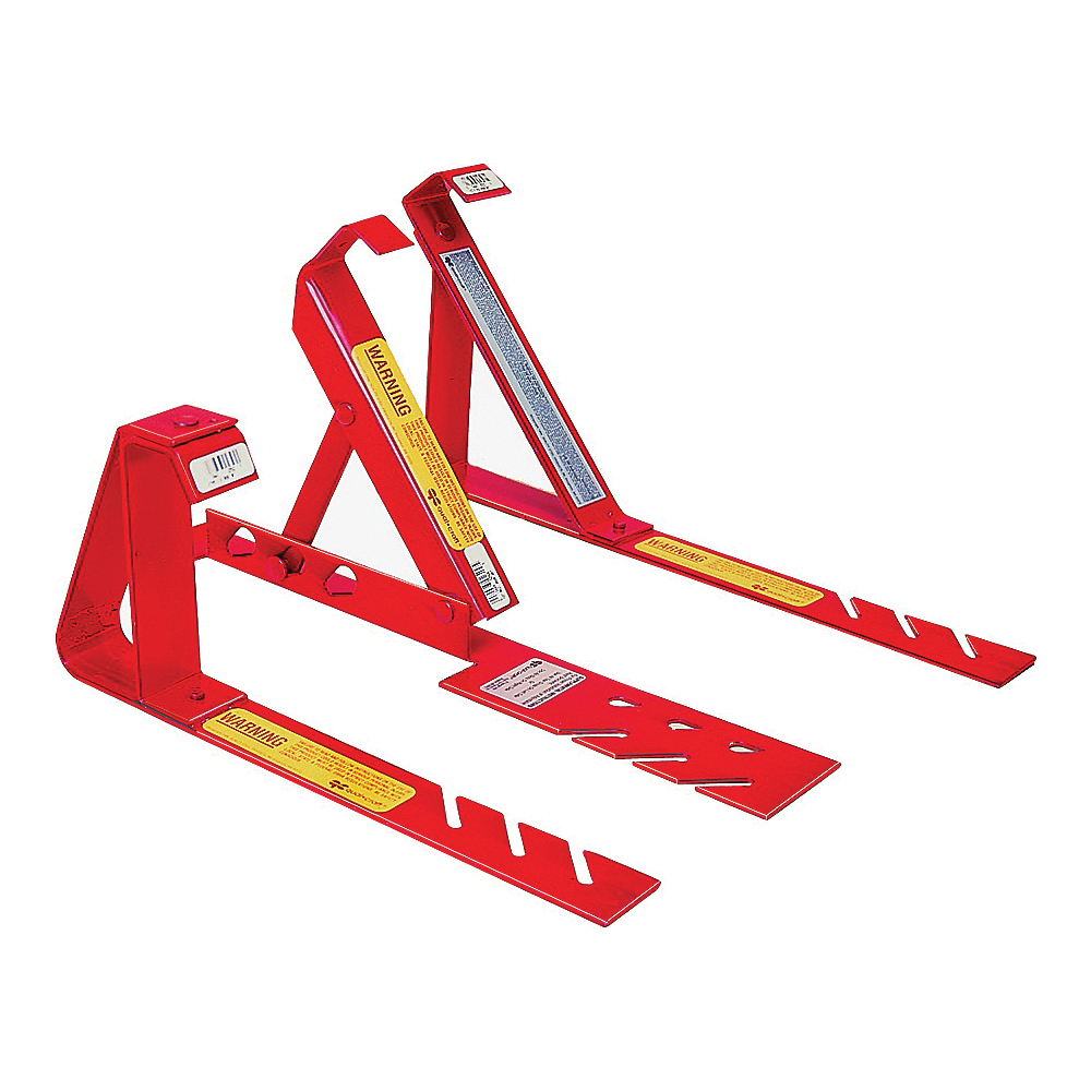 2501 Fixed Roof Bracket, Adjustable, Steel, Red, Powder-Coated, For: 12/12 Fixed Pitch Roofs