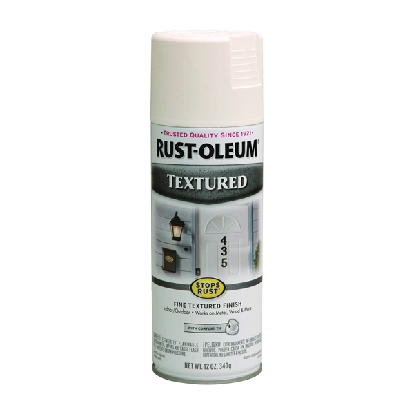 7225830 Textured Rust Spray Paint, Textured, White, 12 oz, Can