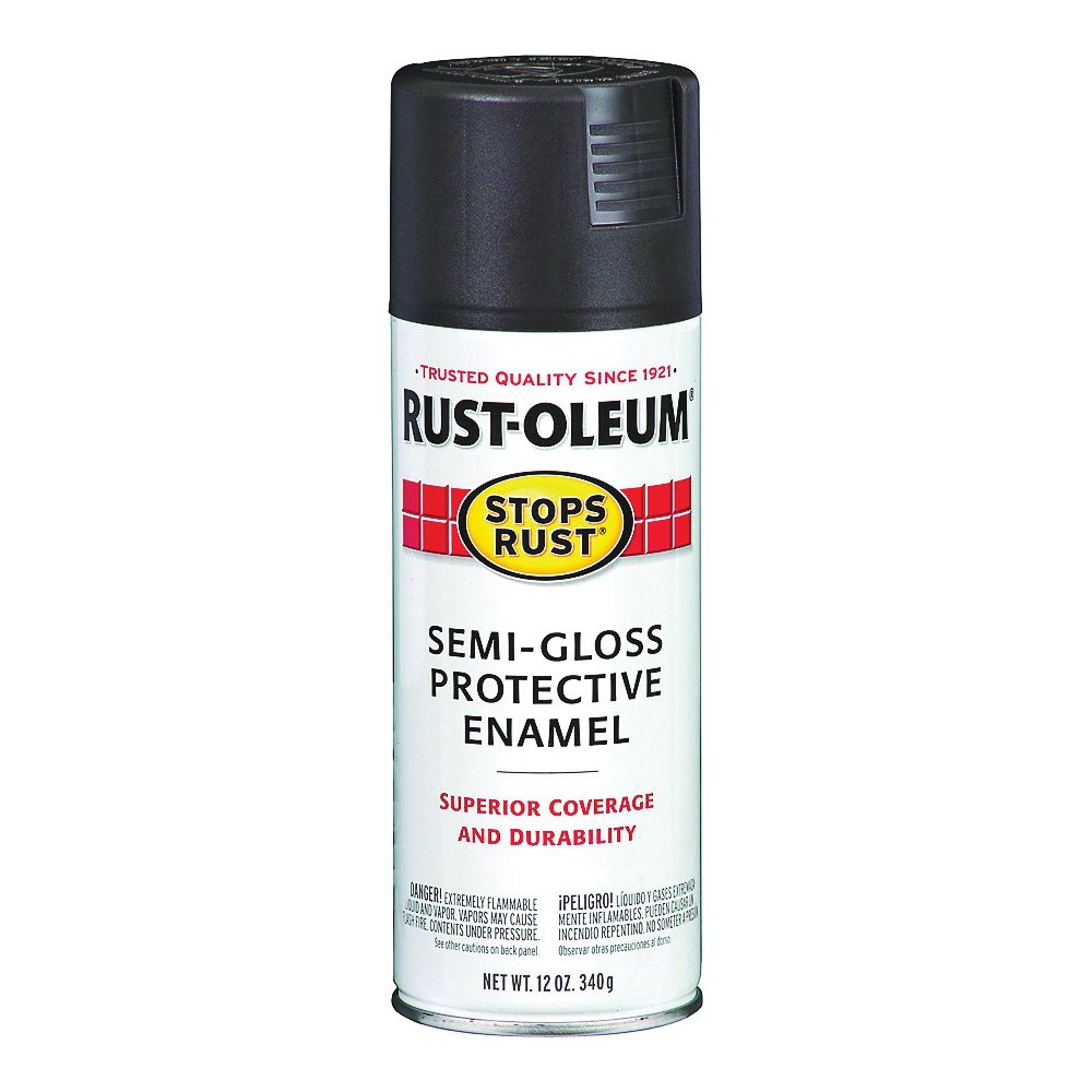 7798830 Rust Preventative Spray Paint, Semi-Gloss, Black, 12 oz, Can