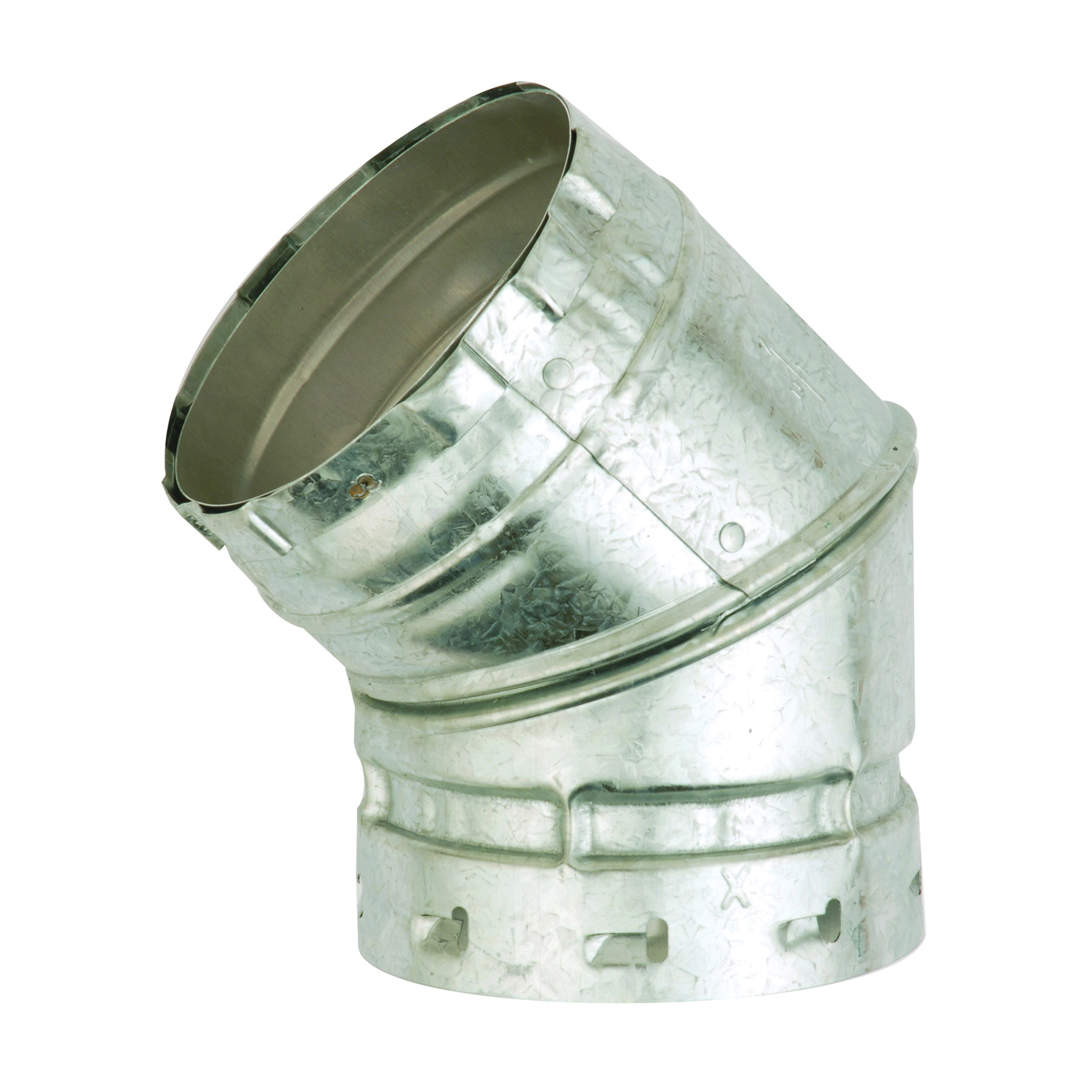 5E45 Elbow, 5 in Connection, 0.018 in Gauge, Aluminum/Steel, Galvanized