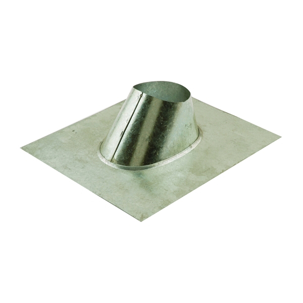 5EF Roof Vent Flashing, 17-15/16 in OAL, 15 in OAW, Steel, Galvanized, Silver, For 5 in Dia Pipe