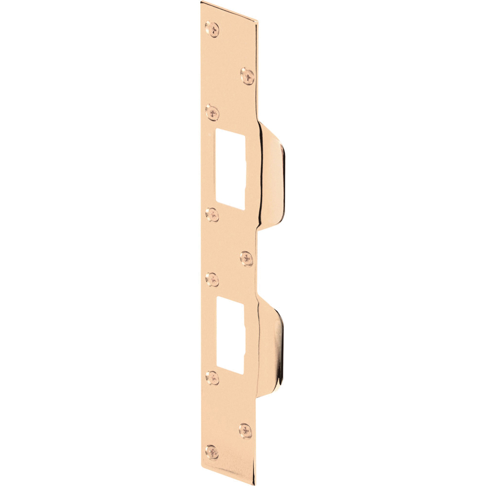 U 9427 Combination Door Strike Plate, 11 in L, 1-5/8 in W, Steel, Brass