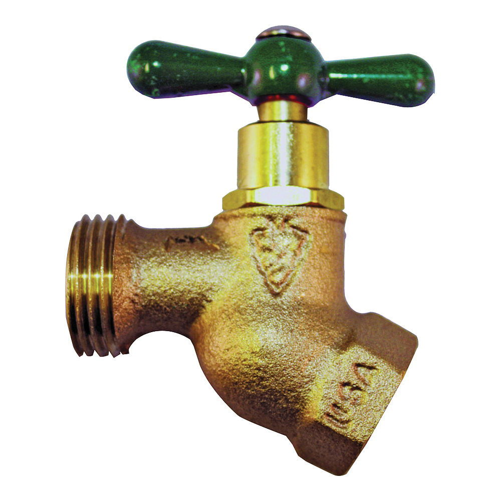 353LF Heavy-Duty Hose Bibb, 3/4 in Connection, FIP x MHT, 8 to 9 gpm, 125 psi Pressure, Manual Actuator