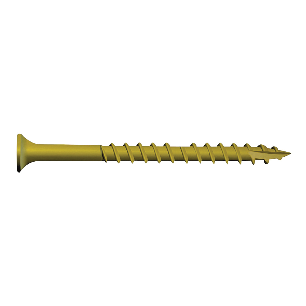 0356170 Deck Screw, #9 Thread, 3 in L, T25 Drive Size, Carbon Steel, Bugle Head, Star Drive, Type 17 Slash Point, Carbon , ProTech-Coated, 100/PK, Green