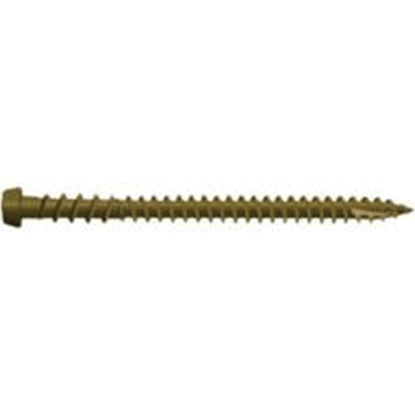 0349154 Deck Screw, #10 Thread, 2-1/2 in L, T20 Drive Size, Carbon Steel, Star Drive, Type 99 Double-Slash Point, Carbon , ProTech-Coated, 350/PK, Tan