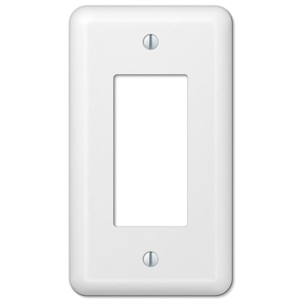 935RW Switch Wallplate, 5 in L, 2-13/16 in W, 1 -Gang, Steel, White, Matte