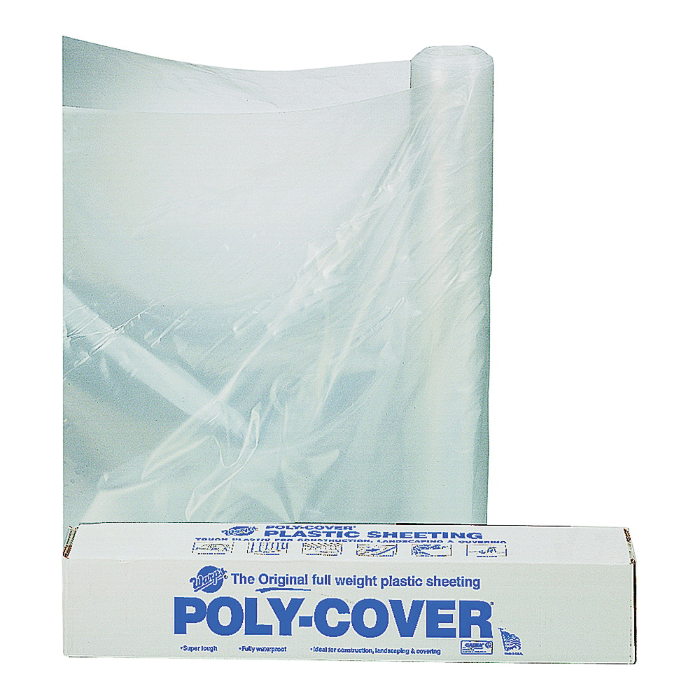 4X24-C Poly Film, 100 ft L, 24 ft W, 4 mil Thick, Clear