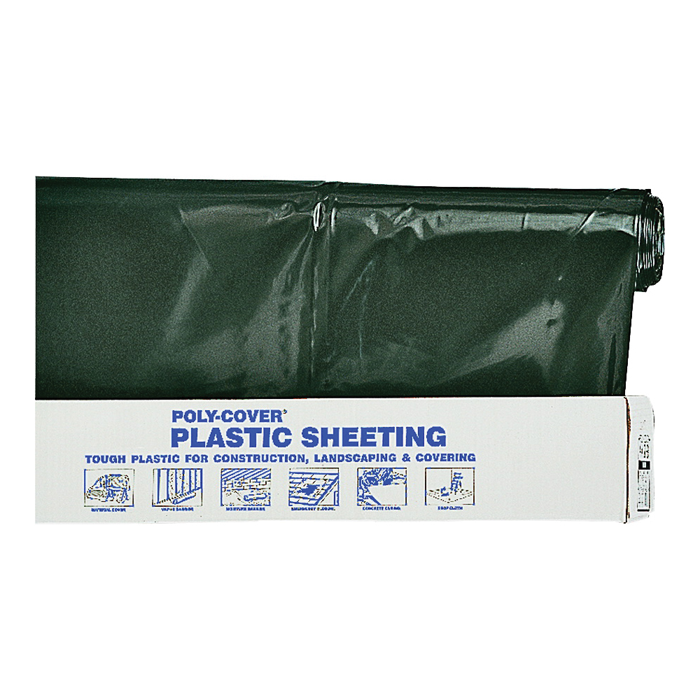 6X6-B Poly Film, 100 ft L, 6 ft W, 6 mil Thick, Black