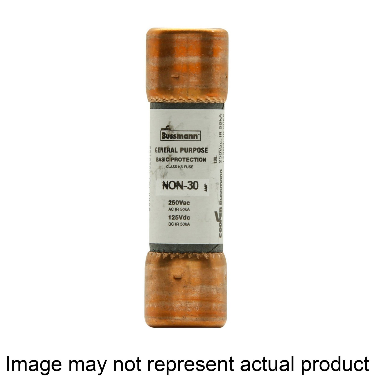 NON-15 Fuse, 15 A, 250 VAC, 125 VDC, 50 kA Interrupt, Melamine Body, Cartridge Fuse, 1 PK