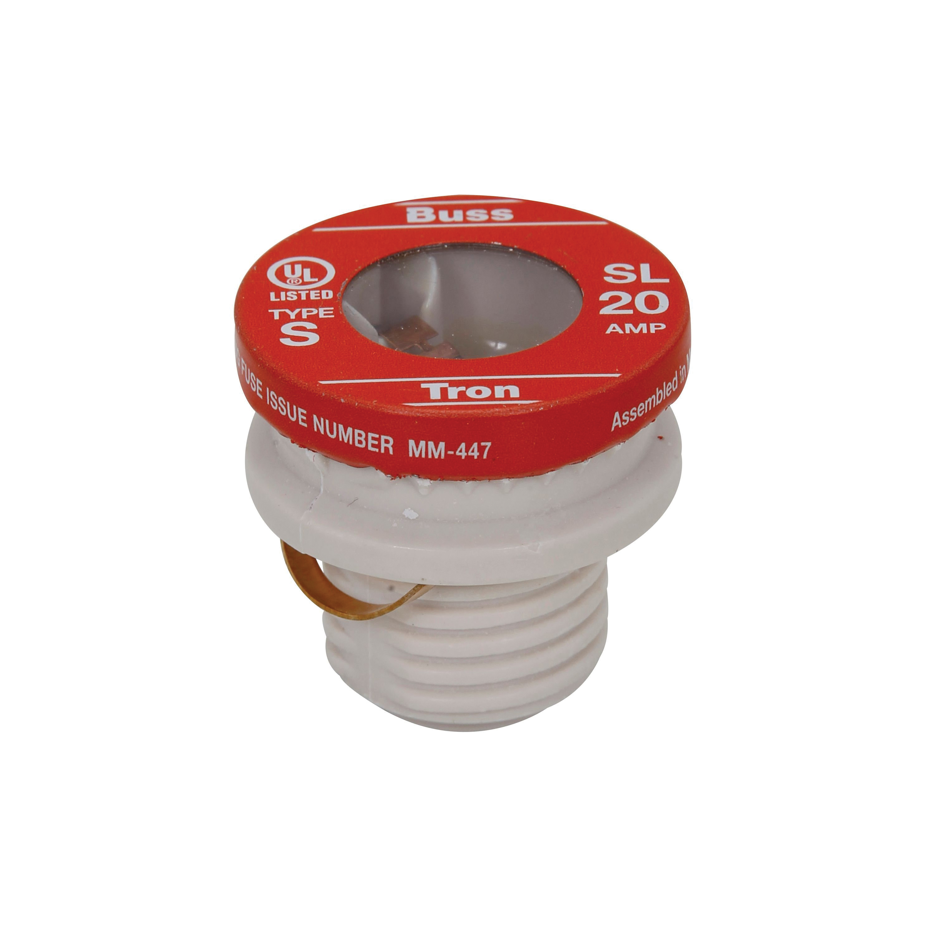 Bussmann SL Series BP/SL-20 Plug Fuse, 20 A, 125 V, 10 kA Interrupt, SL, Time Delay Fuse - 1