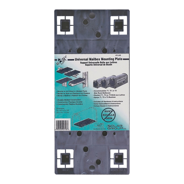 PLMB0060 Universal Mailbox Mounting Board, Plastic, Black