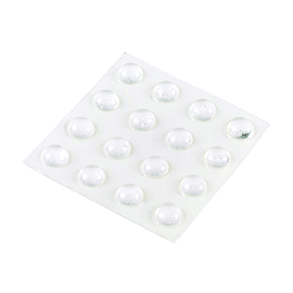 9964 Protective Pad, Vinyl, Clear, 3/8 in Dia, 1/4 in Thick, Round