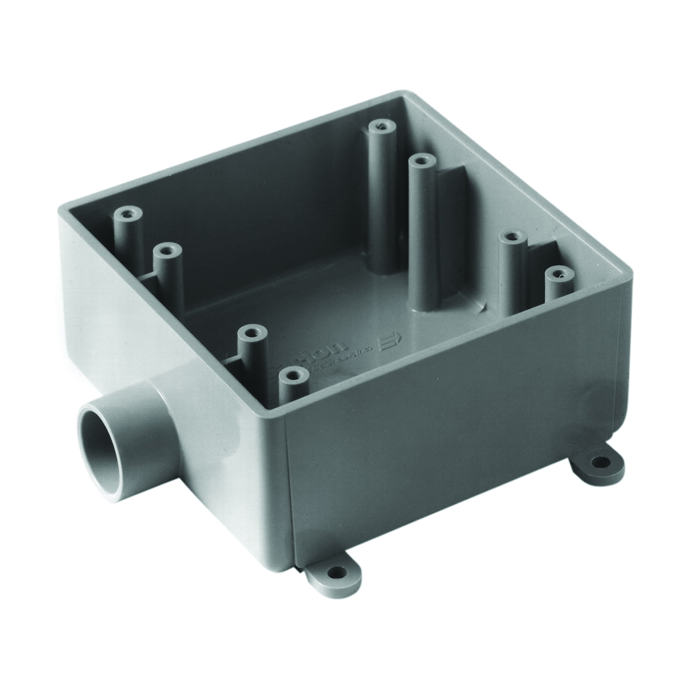 E9802E-CTN Switch Box, 2 -Gang, 1 -Outlet, PVC, Gray, Polished