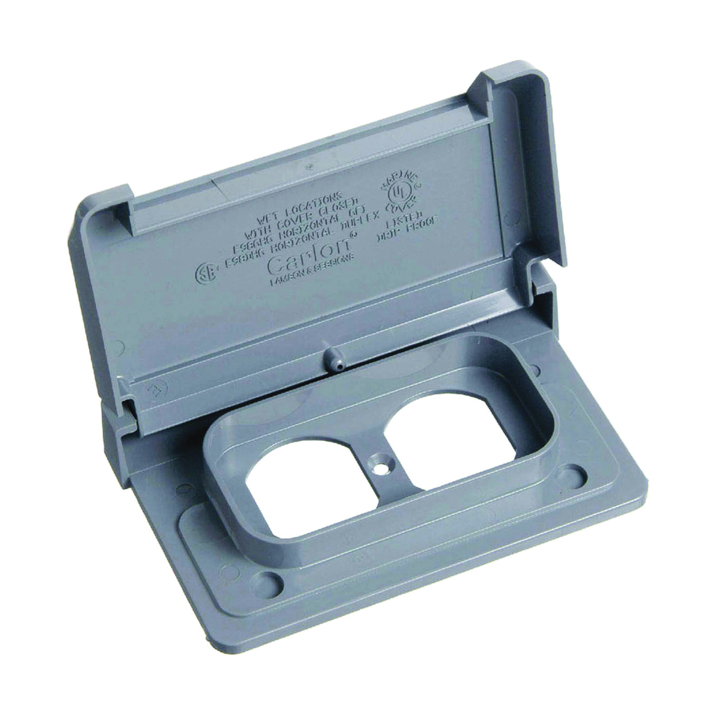 E98DHGN-CAR Device Cover, 4-7/8 in L, 3-1/8 in W, Rectangular, Lexan (Plastic), Gray, Textured