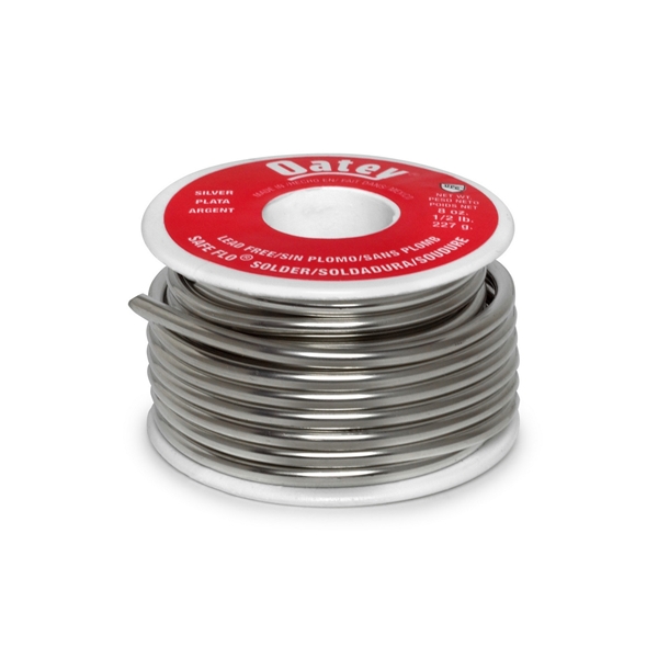 Oatey Safe-Flo 29024 Wire Solder, 1/2 lb, Solid, Silver, 415 to 455 deg F Melting Point - 2