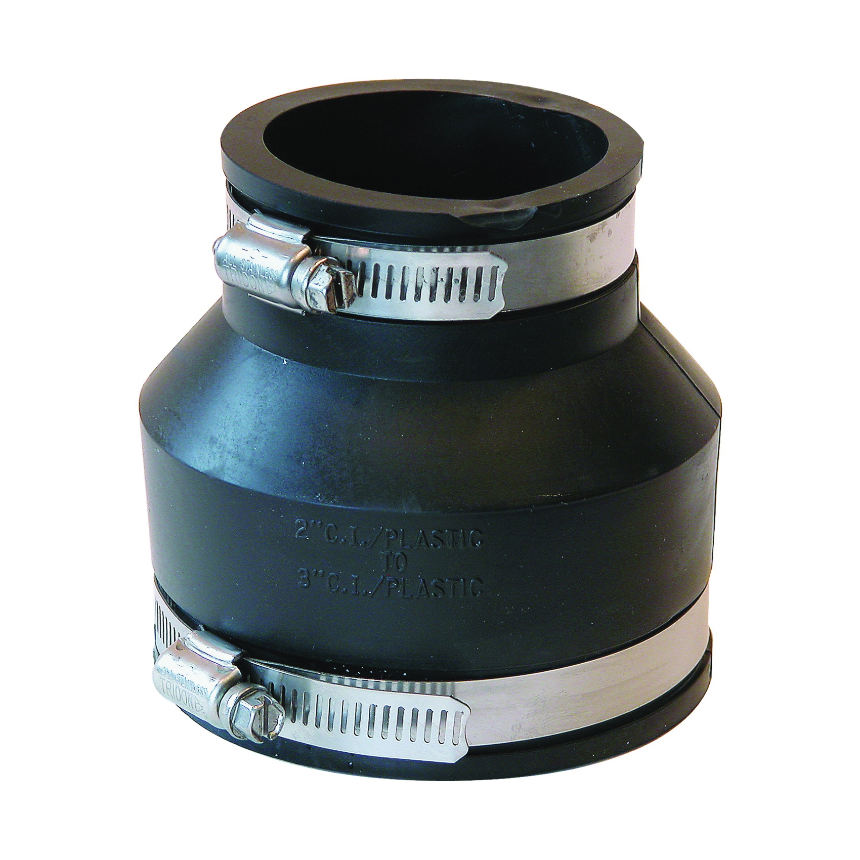 P1056-32 Flexible Coupling, 3 x 2 in, Mechanical, Rubber/Stainless Steel, Black, SCH 40 Schedule, 4.3 psi Pressure
