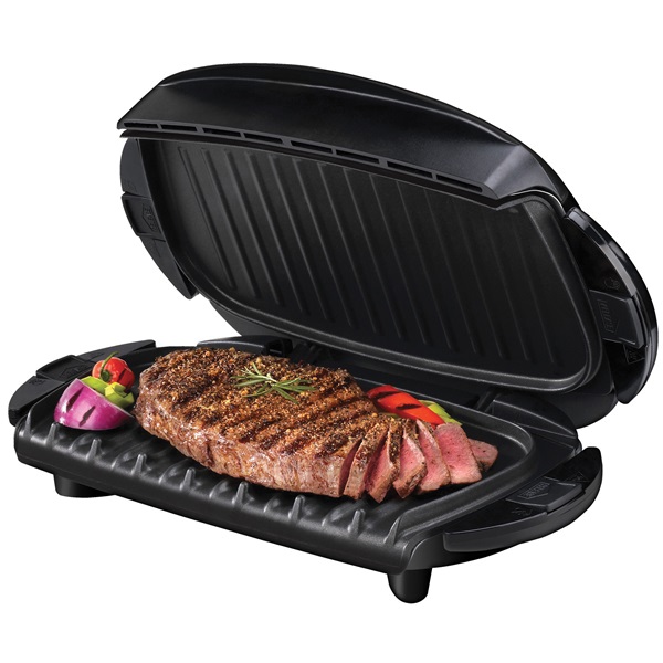 George Foreman GRP0004B Plate and Panini Grill, 6 in W Cooking Surface, 12 in D Cooking Surface, 1000 W, 120 V - 1