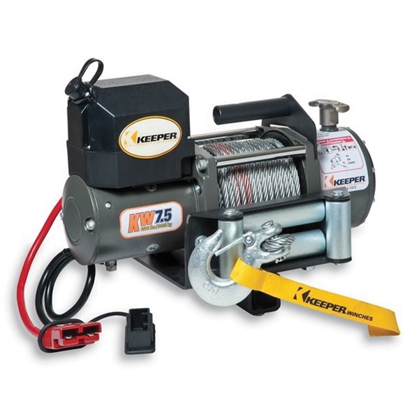 KEEPER KW75122RM Electric Winch, 12 VDC, 7500 lb - 1