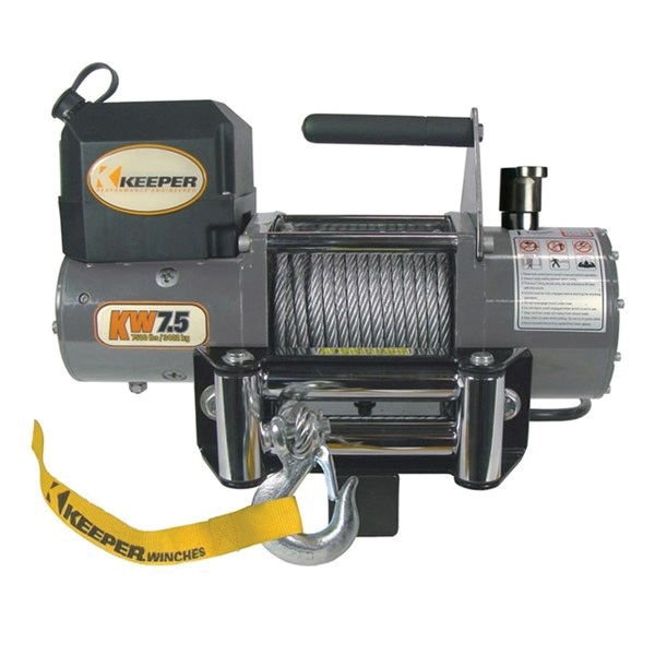 KEEPER KW75122RM Electric Winch, 12 VDC, 7500 lb - 2