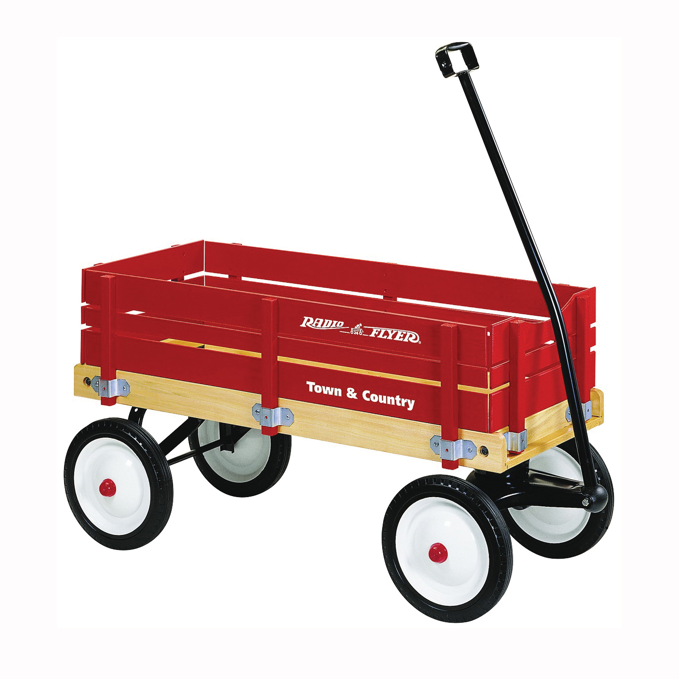 24 Wagon, 150 lb Capacity, Wood, Red, Pneumatic Wheel